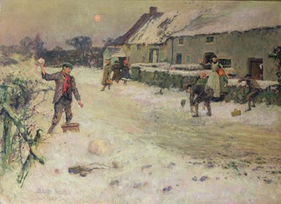 Schneeballschlacht, 1899 von Albert Woods